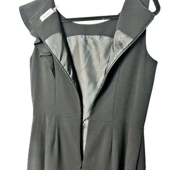 Calvin Klein - Black Ruffle Sheath Dress - Sz. 10 - Picture 8 of 8